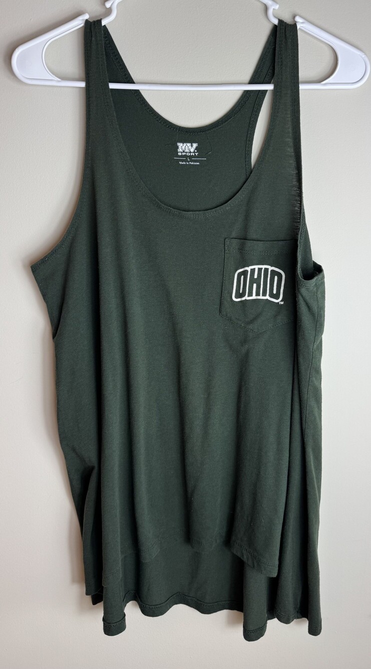 MV Sport Large Dark Green Tank Top Cotton Blend